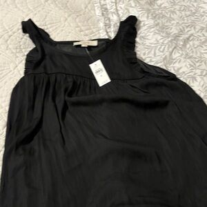 NWT Black Women's Sleeveless Ruffle Tank Top - LOFT